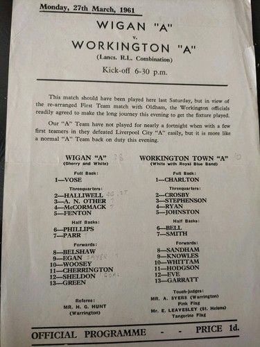 Wigan workington a - "a", "a"
