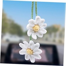 Crochet Daisy Car Mirror