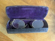 Vintage Pince Nez Glasses with spring bridge and ear hook chain