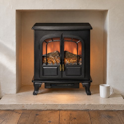 Black 2000w electric fireplace - 2000w,