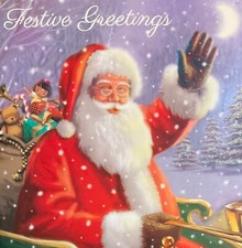 PACK OF 12 VALUE FATHER CHRISTMAS CARDS ~ SANTA ~ 2 designs-See desc & photos