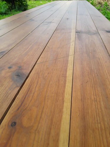 Reclaimed pine floorboards.14