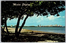 Vtg Postcard Skyline Rickenbacker Causeway Miami, FL 1960s