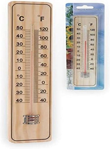 Wooden thermometer 22cm indoor - thermometer,