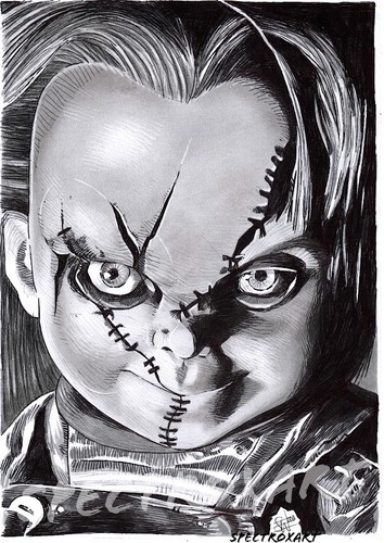 Original art chucky by - original,