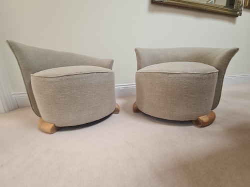 Pair art deco tub chairs - tub,
