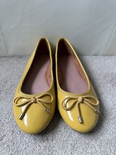 Womens Next Mustard Flat Pump Shoes Size 4 Wide Fit Brand New Without Tags New