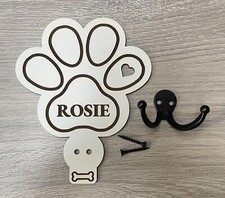 Paw print dog lead hanger - dog,