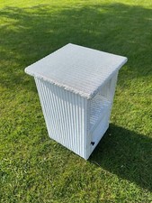 Vintage white lloyd loom bedside cabinet