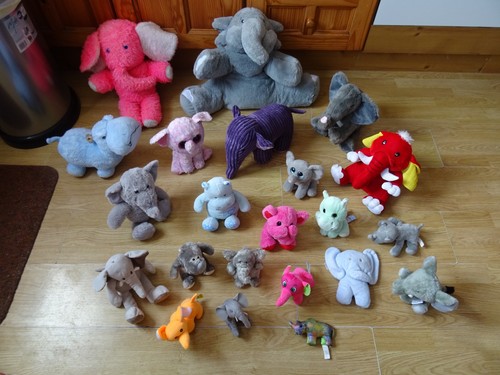 Plush elephants rhinos - rhinos, &