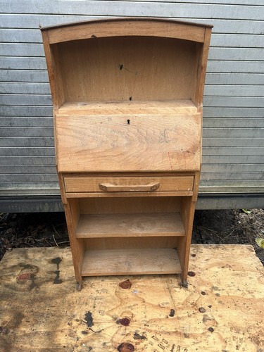 Vintage school desk cabinet - desk,