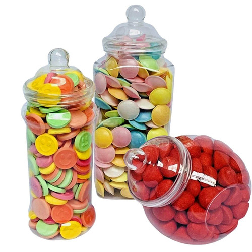 Large plastic sweet jars - large, 3