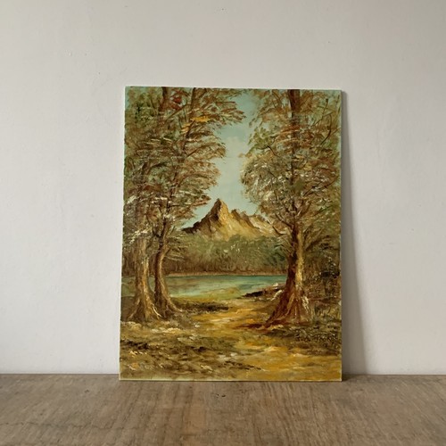 Vintage oil board - on, landscape