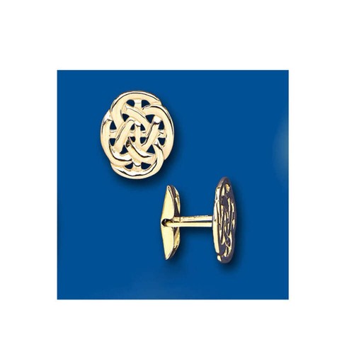 Gold cufflinks oval - cufflinks,