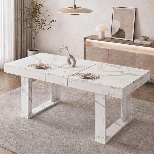 Modern extendable dining table - extendable,