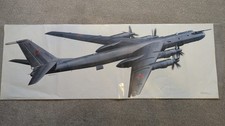 Large Aviation Art Print by Keith Woodcock Tupolev TU-142 Bear-F 1985