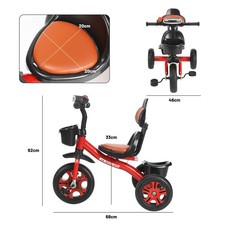 Kids Tricycle for 2-5 Years Old, Kids Trike with Basket and Removable Pedal