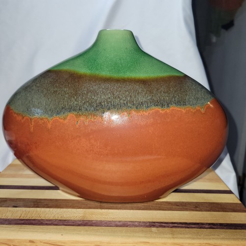 Oval ceramic vase red - ,
