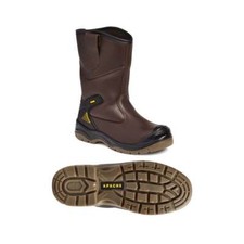 Apache Safety Rigger Boots - Brown Leather Waterproof & Breathable Lining AP305