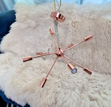 Light Brass Sputnik Spiral Chandelier Pendant Mid Century Modern Raw Brass NEXT