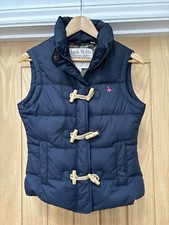 Jack Wills Gilet Navy Padded Down Collared Checked Lining Warm Sleeveless Size 8