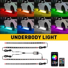 1/2Set APP Under Strip LED Car Tube Underbody Underglow System Neon Lights RGB
