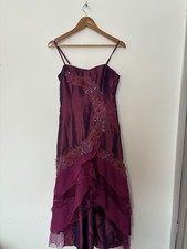 Y2K–2000s Cherlone Burgundy & Plum Layered Evening Dress – Size 12 