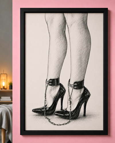 Framed modern erotic nude - erotic,