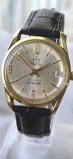 Mens Vintage MUDU DOUBLEMATIC 25 Jewel Cal. F4007N Automatic Gold Plated Watch 