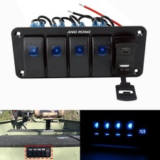 4 Gang Blue Rocker Switch
