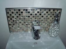 NEW Mosaic Tiles 2 sheets each 30cm X 30cm Beiges / Glass / Chrome