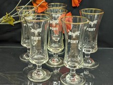 Six Vintage Pony Advertising Glass – 1970s Retro Barware Collectible