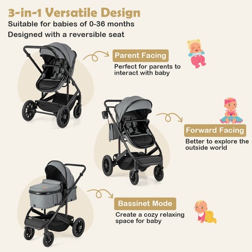 Newborn stroller high - 3-in-1,