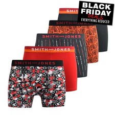 RRP £39.99 - Smith & Jones Brevin Mens 5pk Stretch Boxer Short Comfort Underwear