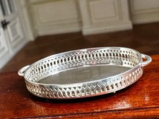 Dolls house miniature 1:12 ARTISAN silver 925 tray by SIMPLY SILVER