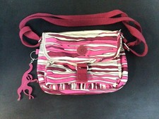 Kipling crossbody over the shoulder printed pink handbag with monkey
