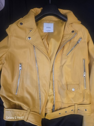 Mango leather jacket size - jacket, l