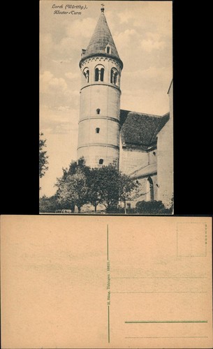 Postcard lorch monastery tower - postcard,