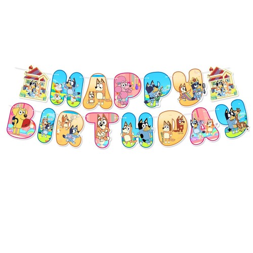 Bluey banner birthday party - bluey,