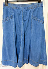 Monsoon denim skirt size L New