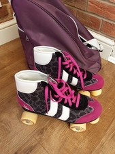 Rookie Retro Purple/Glitter Roller Skates Size 8 with Bag