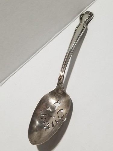 Vintage pierced serving spoon - vintage,
