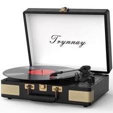 Trynnay Record Player 3Spd Btooth Portable Suitcase Vinyl Player Built-inSpeaker