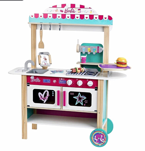 Barbie wooden pink kitchen - pink,