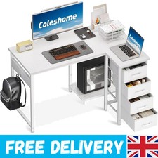 Computer Desk with Drawers 100x70 cm Corner Desk for Home Office Reversible L