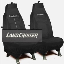 FOR TOYOTA LAND CRUISER - WATERPROOF HEAVY DUTY SEAT COVERS BLACK 2X PROTECTORS