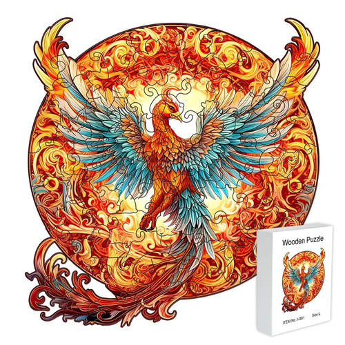 Colourful phoenix wooden - colourful,