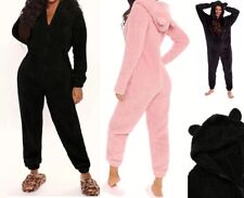 Fleece Teddy Bear 1Onesie Womens All In One Warm Snuggle Jumpsuit Size 8-22