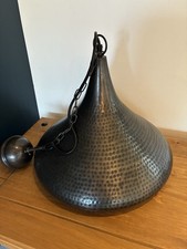 Marks and Spencer Hammered Metal Pendant Light Shade Copper Inside