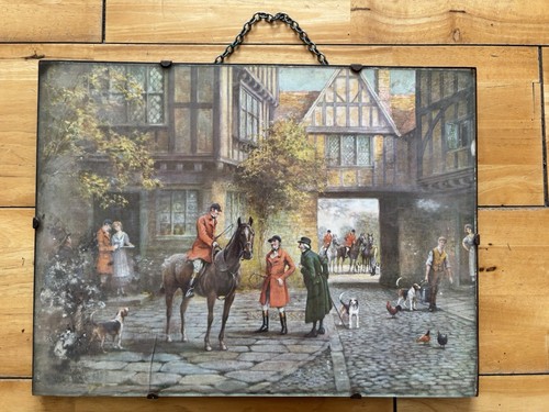 Vintage english fox hunt print - fox,